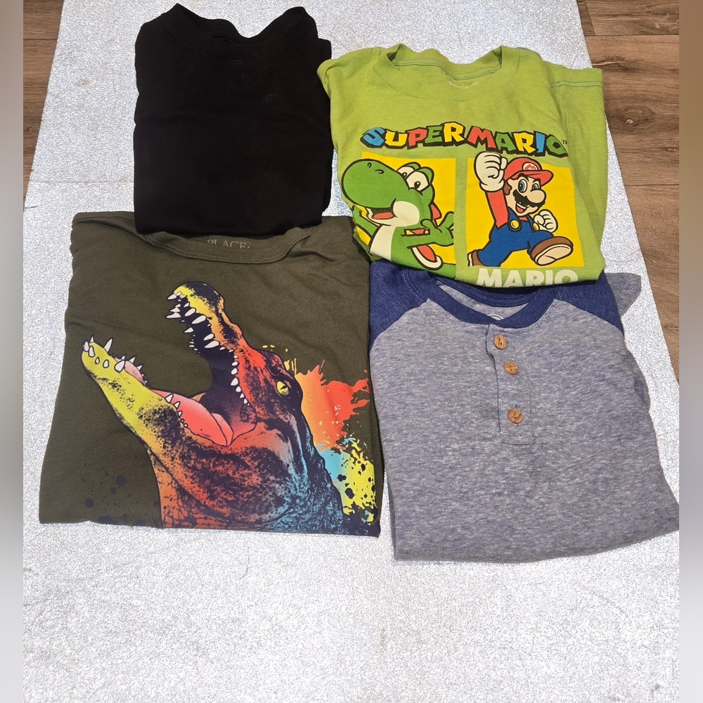 Boys Graphic tshirts/Henley Tshirt Bundle Size-M 8 & L 10/12
